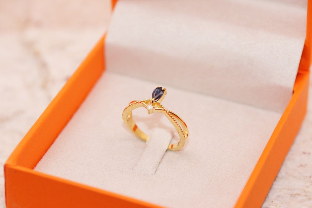 Anel Orvalho Dourado Ouro 18k