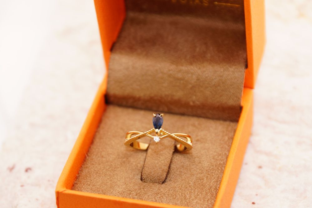 Anel Orvalho Dourado Ouro 18k
