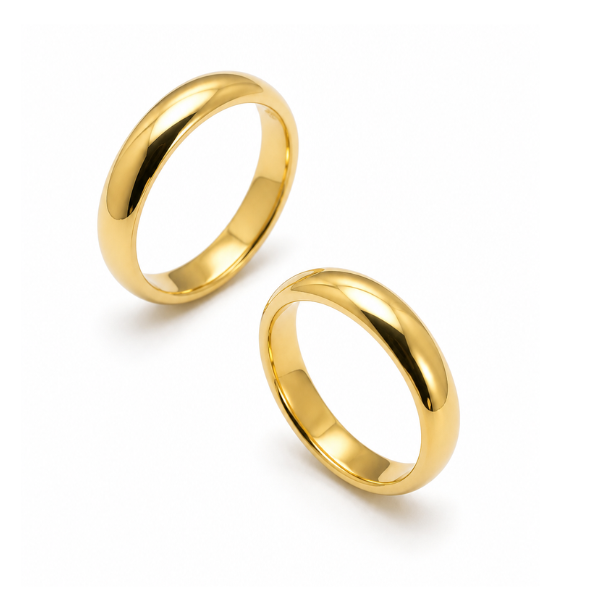 Aliança Coleção Semi Bambolê Tradicional Ouro 18k- 5mm