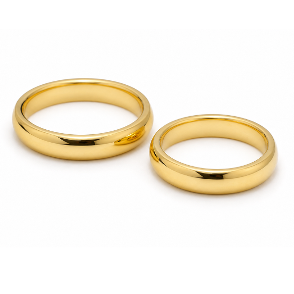 Aliança Coleção Semi Bambolê Tradicional Ouro 18k- 5mm