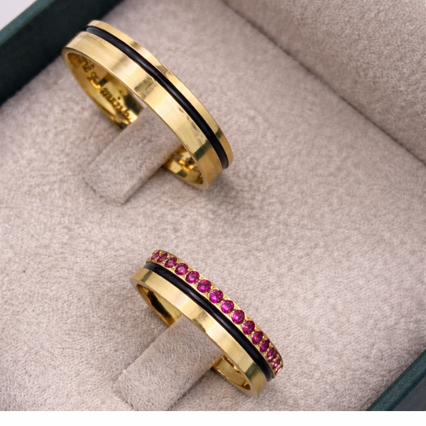 Aliança Coleção Bela Rosa Ouro 18k