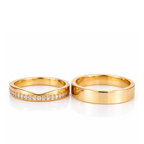 Aliança Íris Ouro 18k 