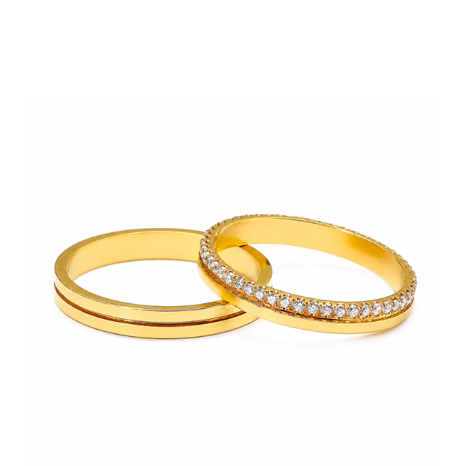 Aliança Coleção Pétalas Ouro 18k Diamantes