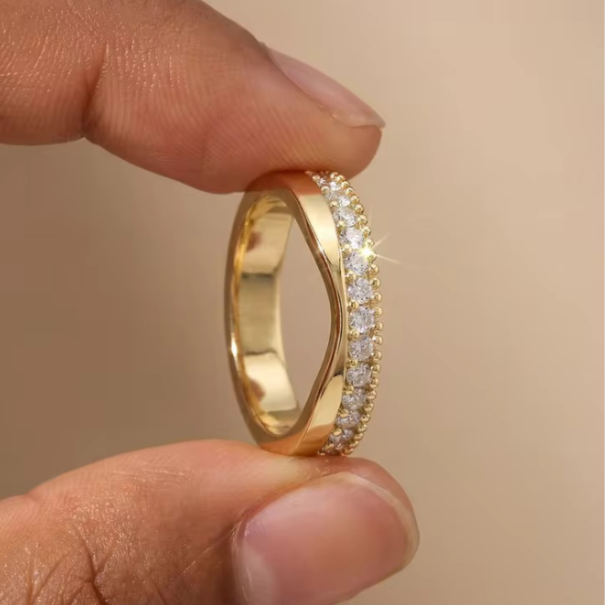 Aliança Íris Ouro 18k 