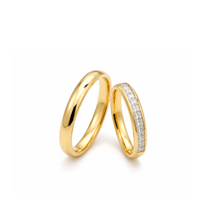 Aliança Aurora Carré Ouro 18k 