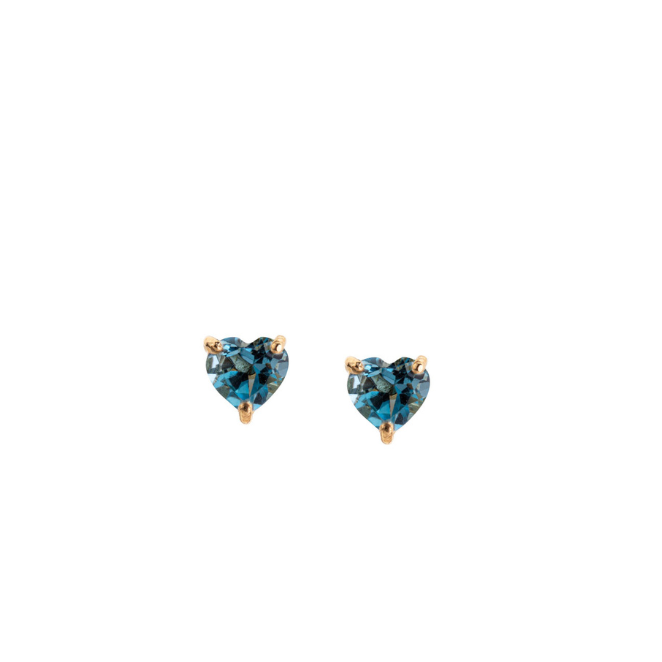 Brinco Coração Topázio Swiss Ouro 18k