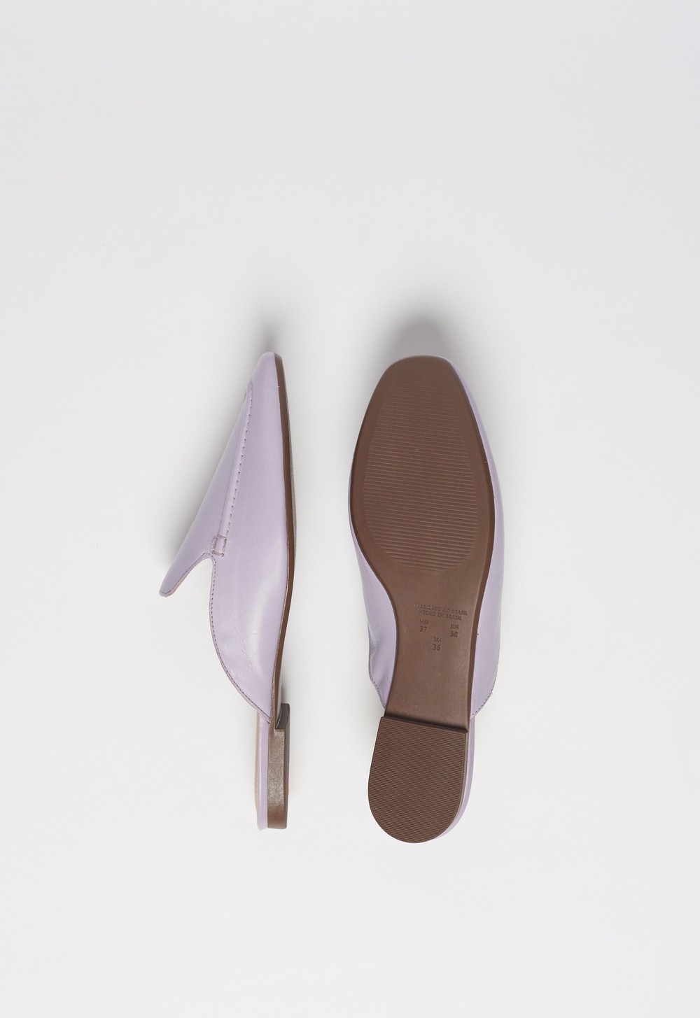 Mule Couro Flat Lilas