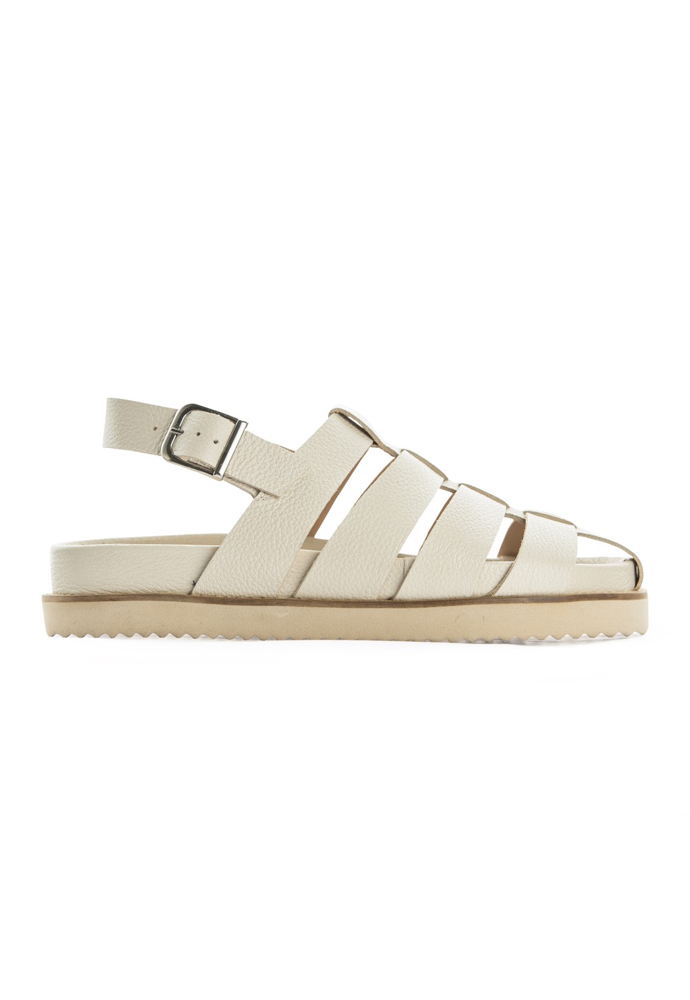 Slider Fisherman Couro Off White 