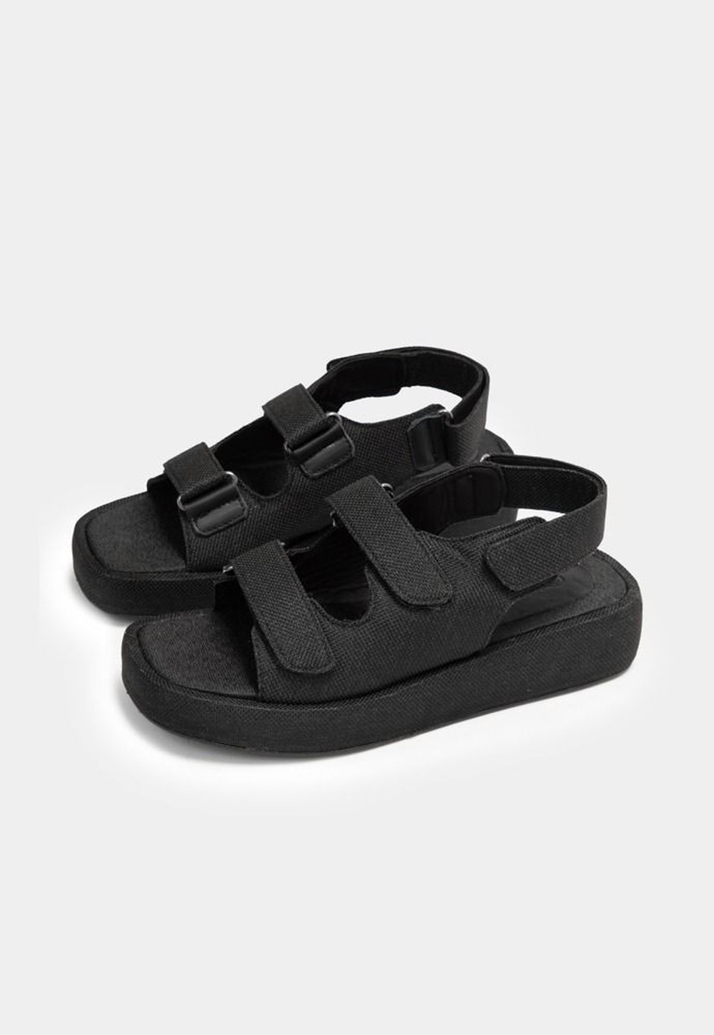 Sandália Flatform Ráfia - Preto