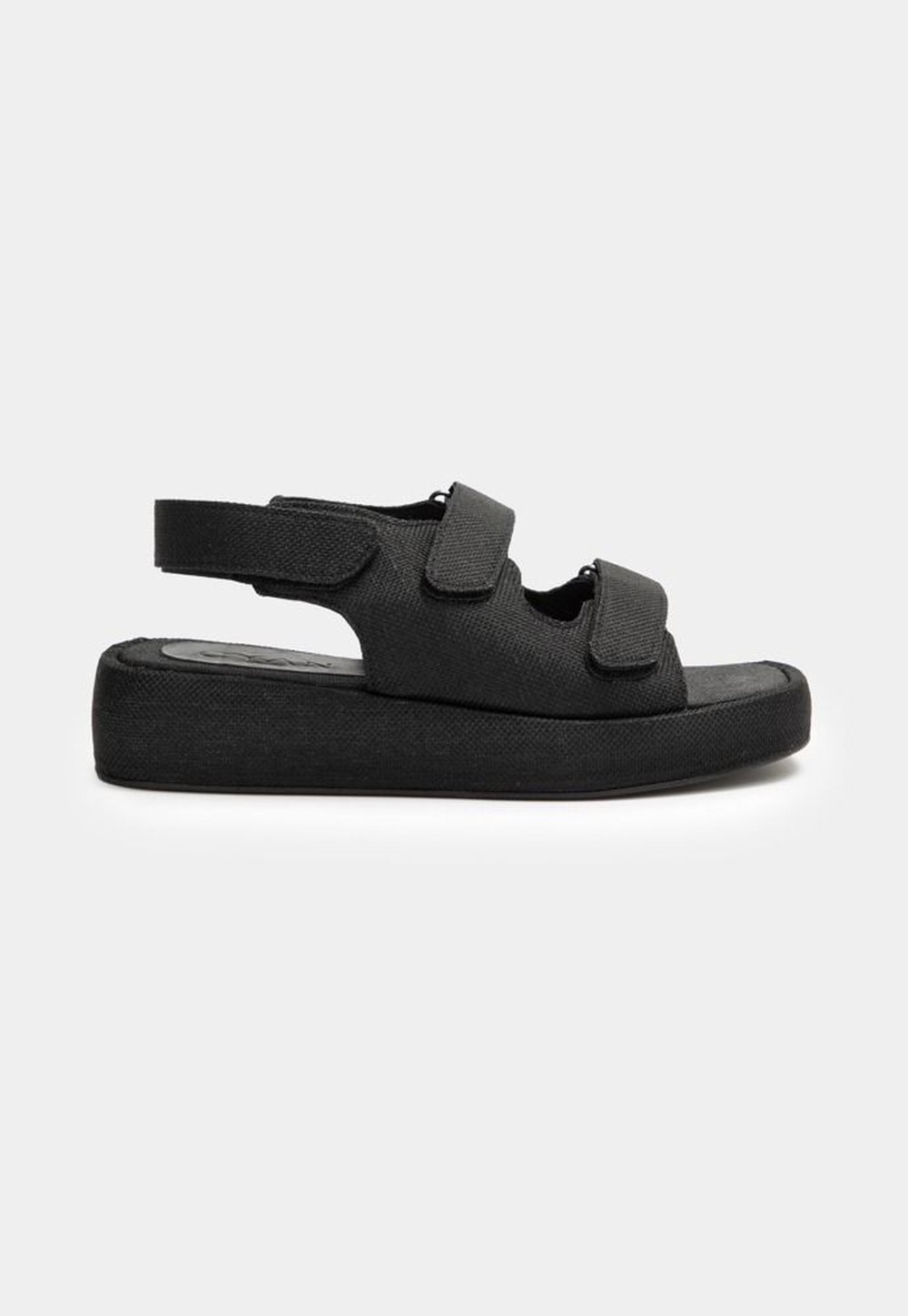 Sandália Flatform Ráfia - Preto