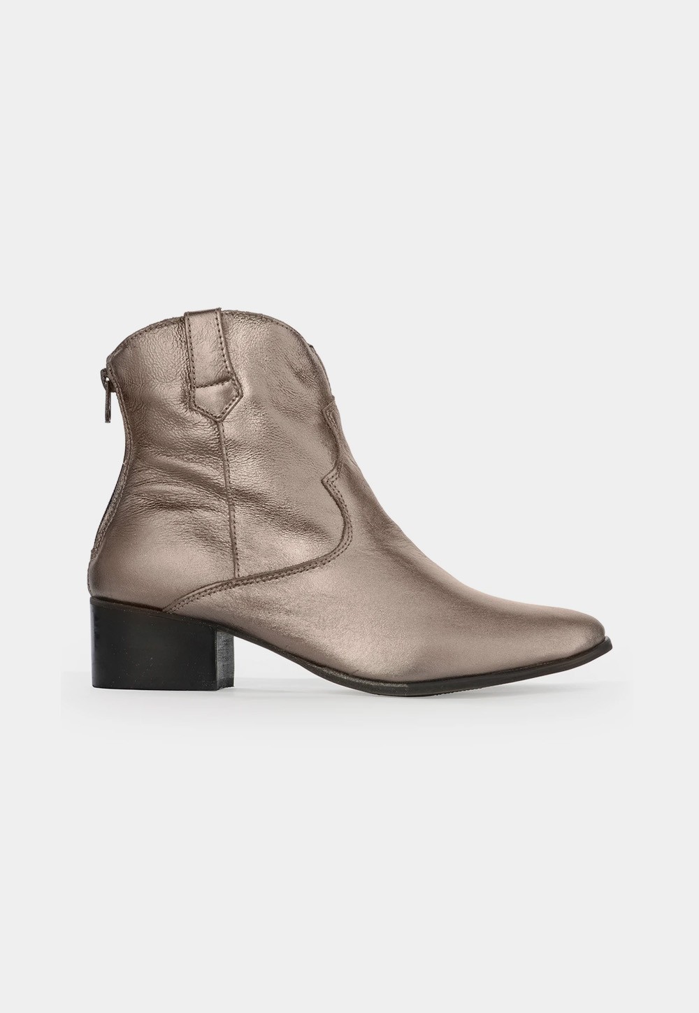 Bota Western Couro Prata Velho