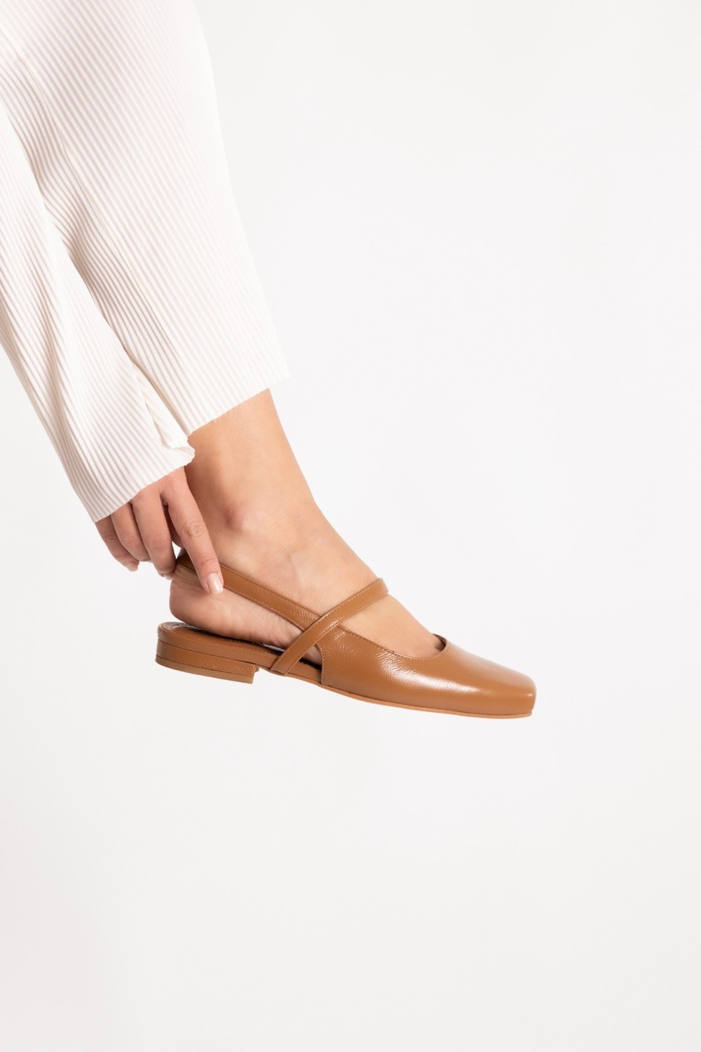 Sapatilha Ballet New Couro Camel