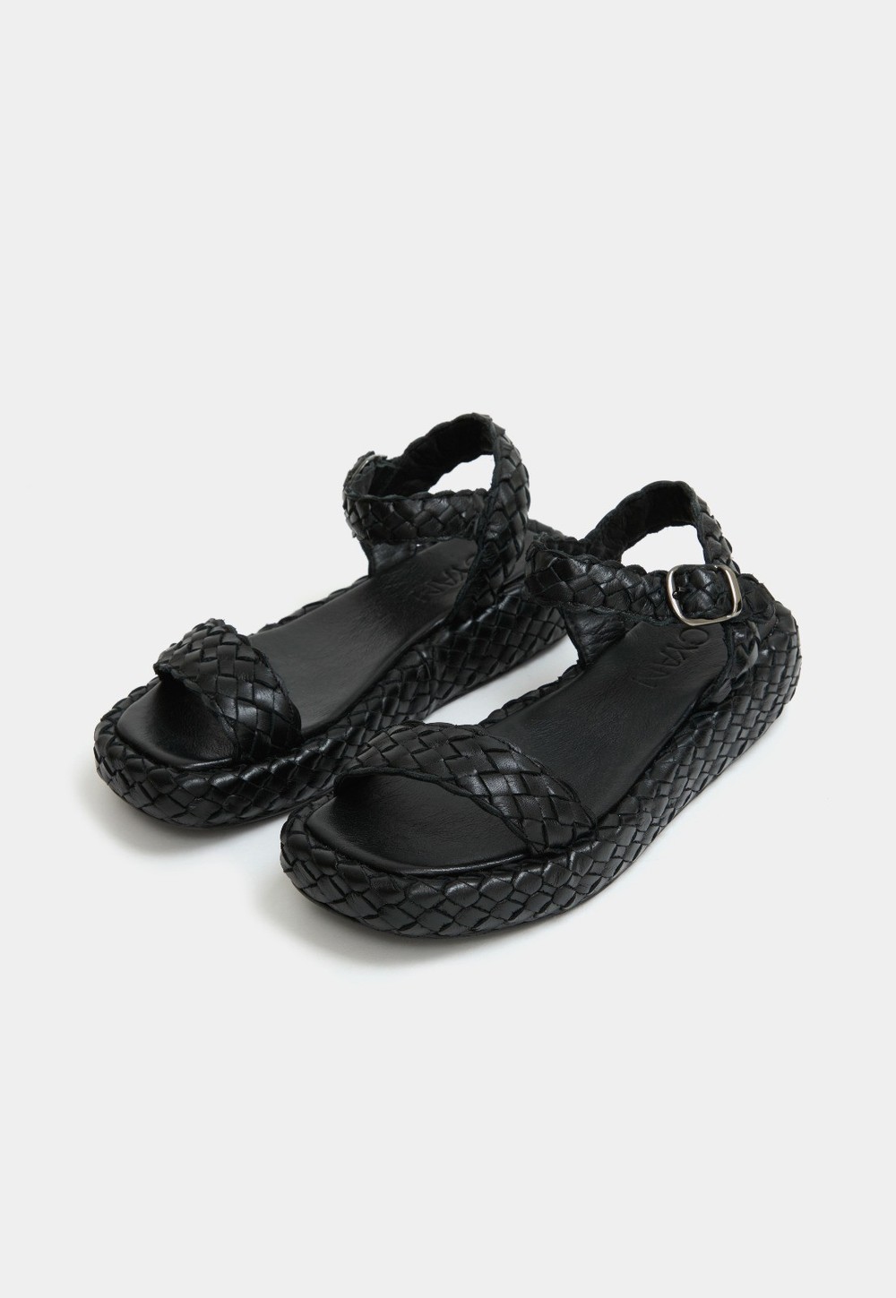 Flatform Tressê Couro Preto 