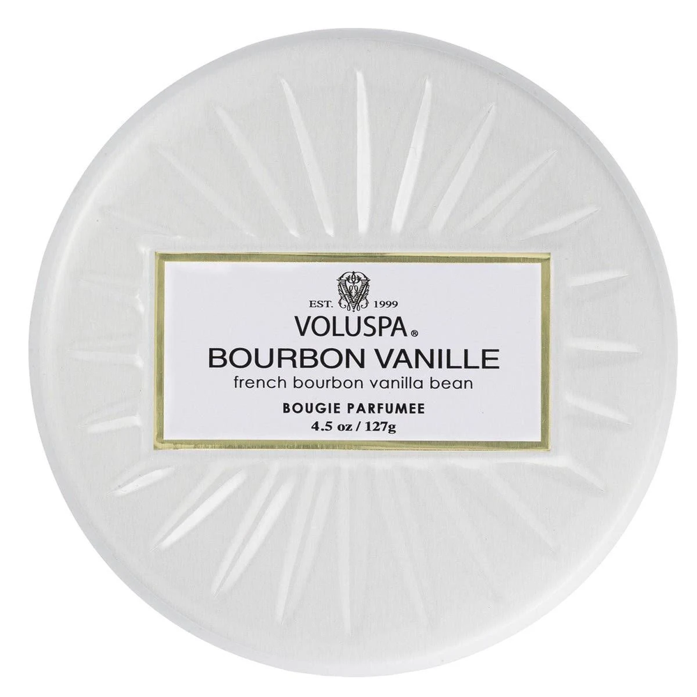 Mini Vela Lata 25H Bourbon Vanille 