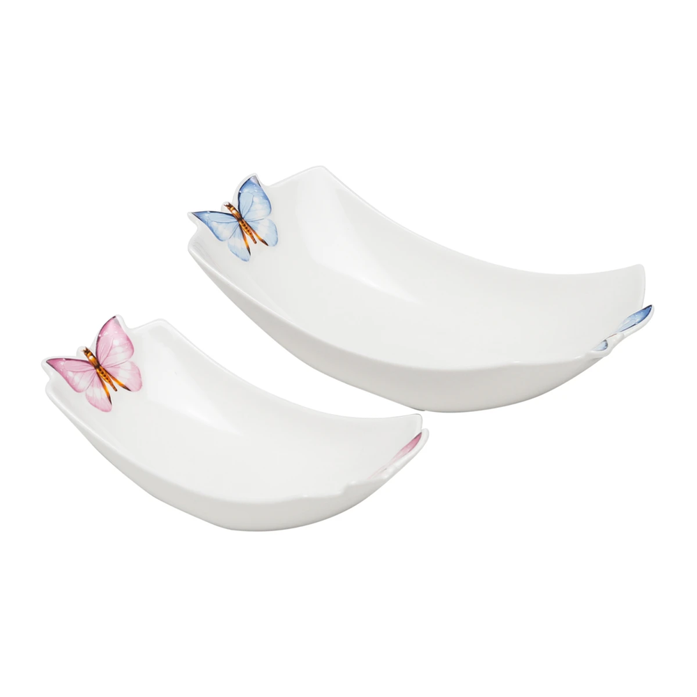 Set Travessas de Porcelana Borboletas 