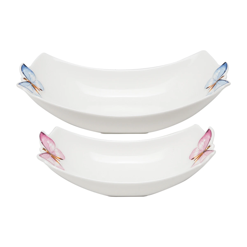 Set Travessas de Porcelana Borboletas 