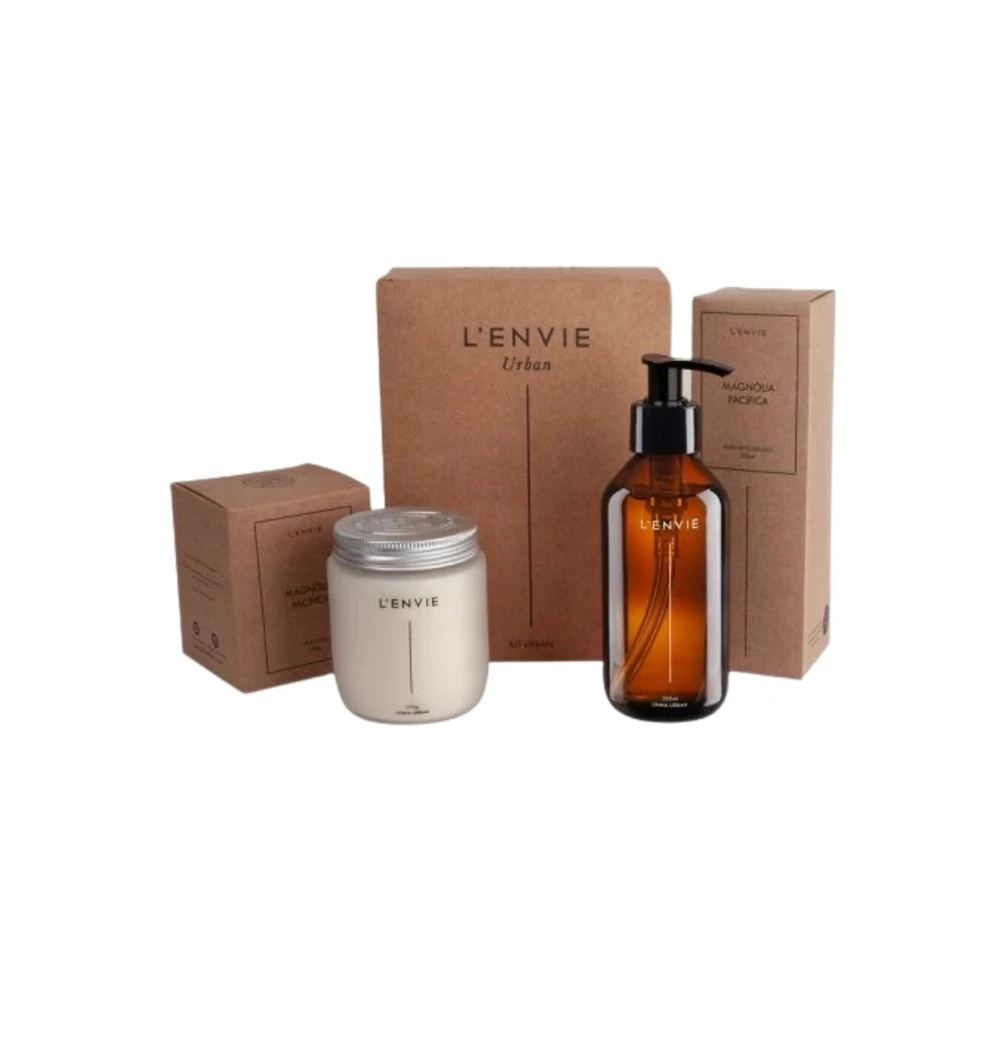 Kit Urban Magnolia Pacifica - Sabonete Liquido e Vela Perfumada 