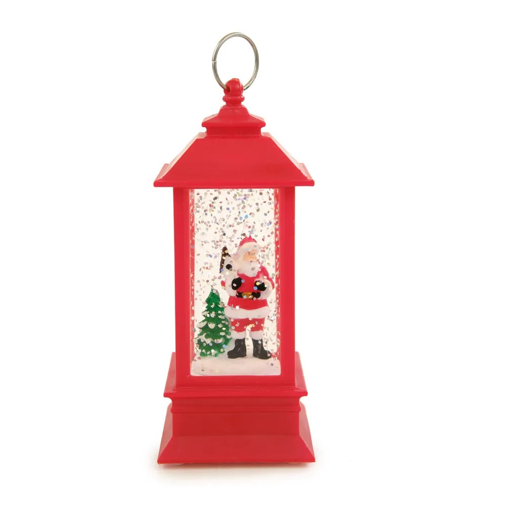 Lanterna Decorativa Noel Glitter e Led 12cm