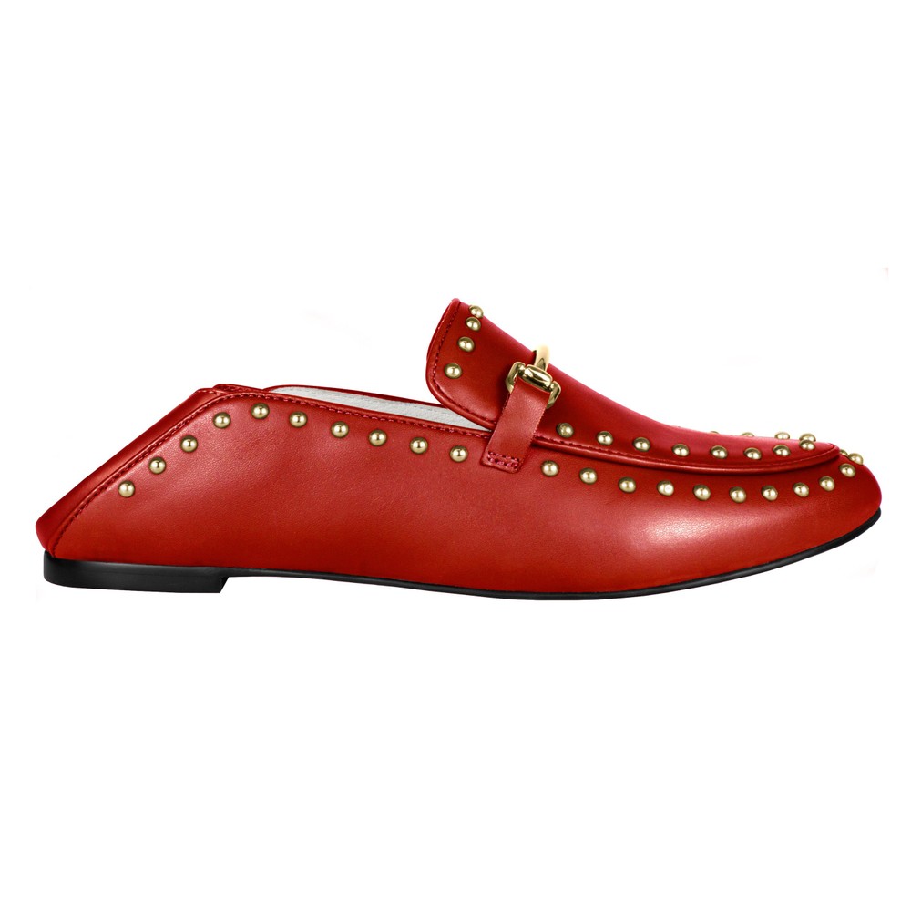 Mens red studded on sale loafers