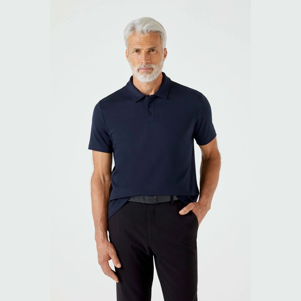 Polo Malha Pima Azul Marinho