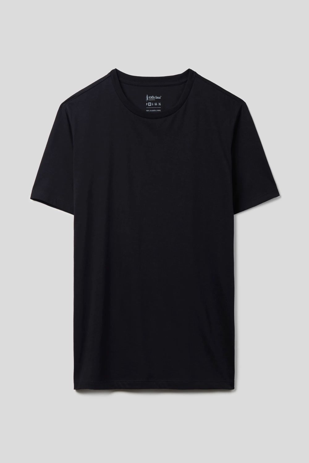 Camiseta Pima Leve Gola C Preta
