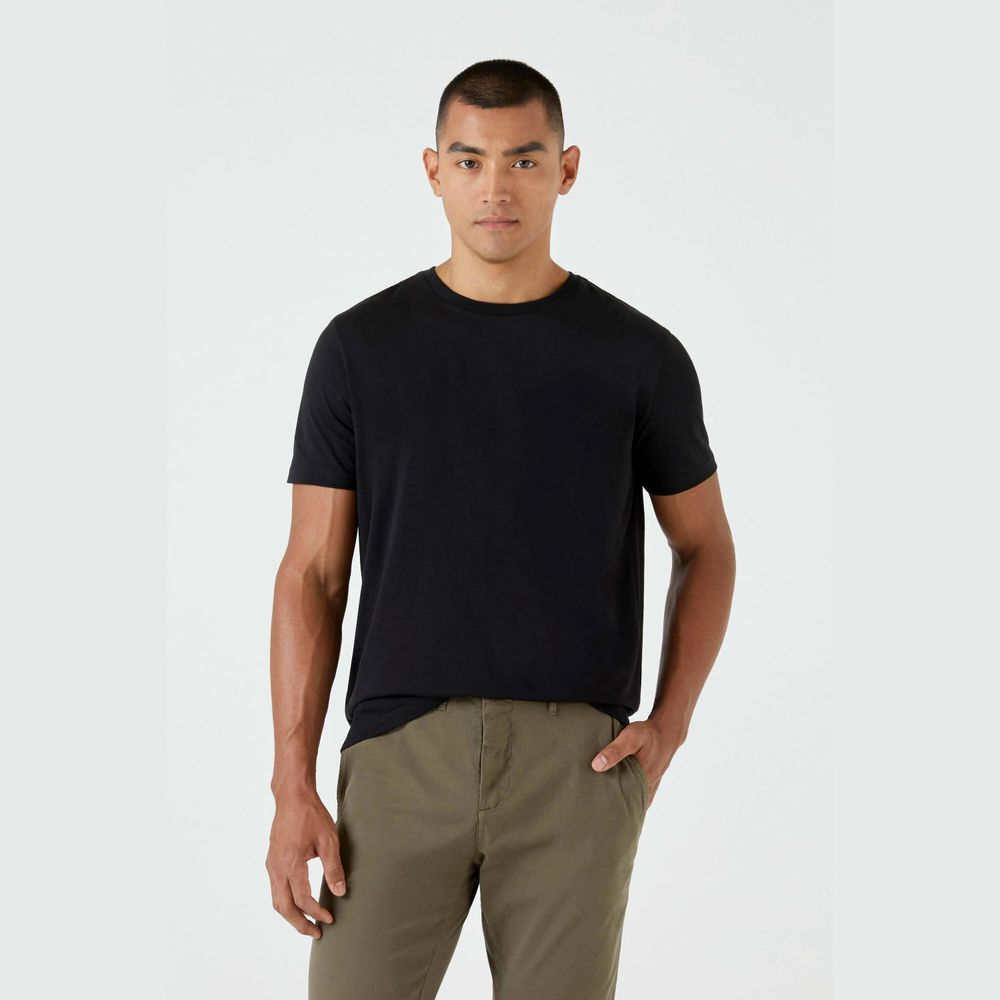 Camiseta Pima Leve Gola C Preta