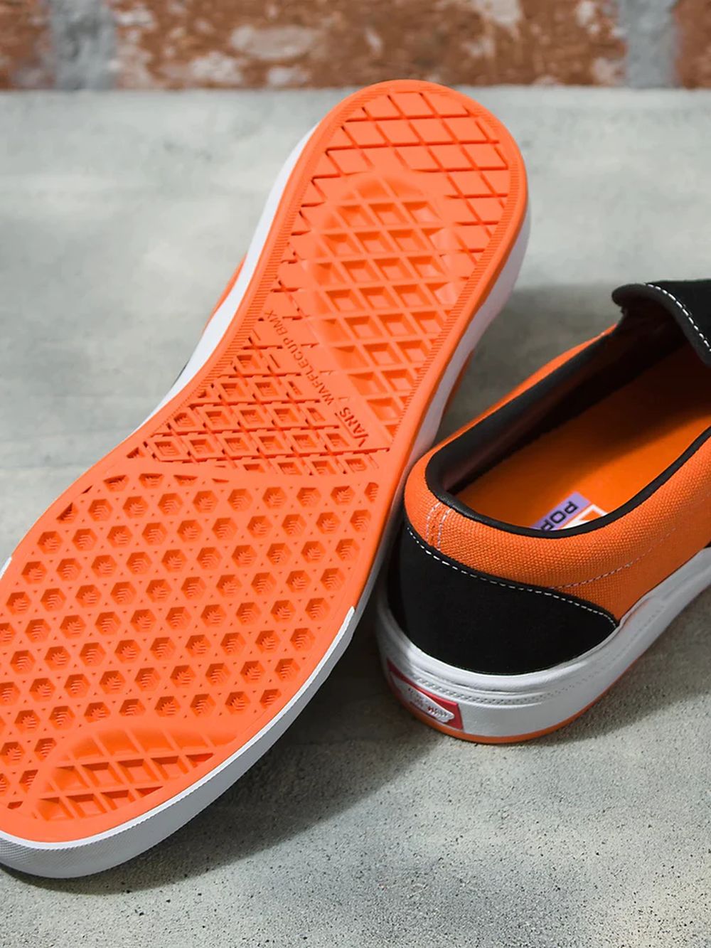 Vans BMX Slip-On Shoes-Black/Neon Orange, 9