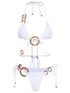 Conjunto de biquíni com argola de madeira