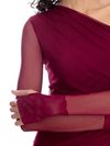 Vestido longo com mangas de tule AMIR X ASTRID