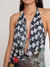 Vestido longo de tule com a gola boba Amir Slama+Avatim