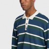Blusão Polo Aragäna | Tricot Listrado Verde e Azul Marinho