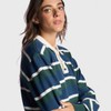 Blusão Polo Aragäna | Tricot Listrado Verde e Azul Marinho