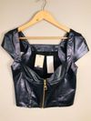 Top couro Scalia collab Vicky Leal