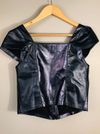 Top couro Scalia collab Vicky Leal