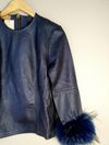 Blusa Juliana Sanmartin couro