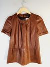 Blusa Massimo Dutti couro
