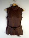 Blusa Juliana Sanmartin couro