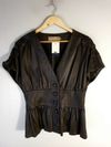 Blusa Juliana Sanmartin couro