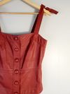 Blusa Juliana Sanmartin couro