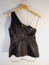 Blusa Juliana Sanmartin couro