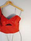 Blusa Juliana Sanmartin couro