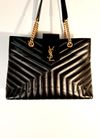 Bolsa Saint Laurent Black Matelassê Cassandre Shopper
