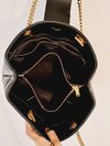 Bolsa Saint Laurent Black Matelassê Cassandre Shopper