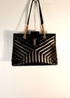 Bolsa Saint Laurent Black Matelassê Cassandre Shopper
