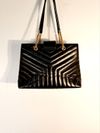 Bolsa Saint Laurent Black Matelassê Cassandre Shopper