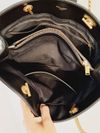 Bolsa Saint Laurent Black Matelassê Cassandre Shopper