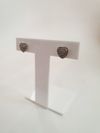 Brinco D'Vie coração ouro branco 18K