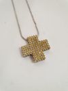 Colar e pingente ouro branco 18K