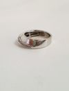 Anel Pisom ouro branco 18K