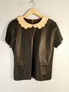 Blusa Juliana Sanmartin couro